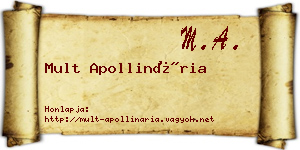 Mult Apollinária névjegykártya